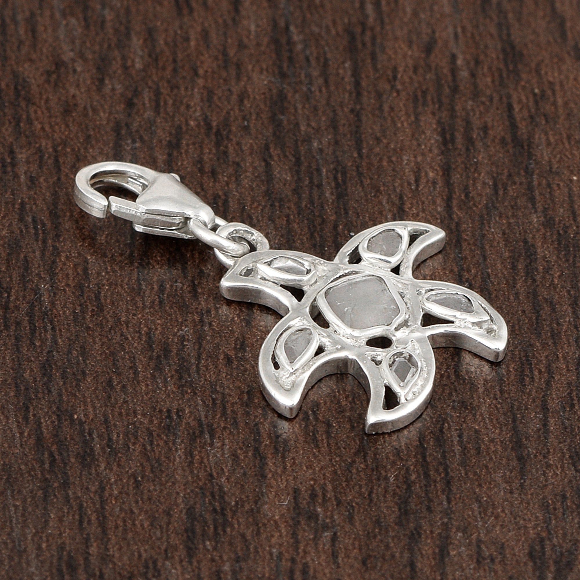 0.25 CTW Diamond Polki Starfish Charm Pendant