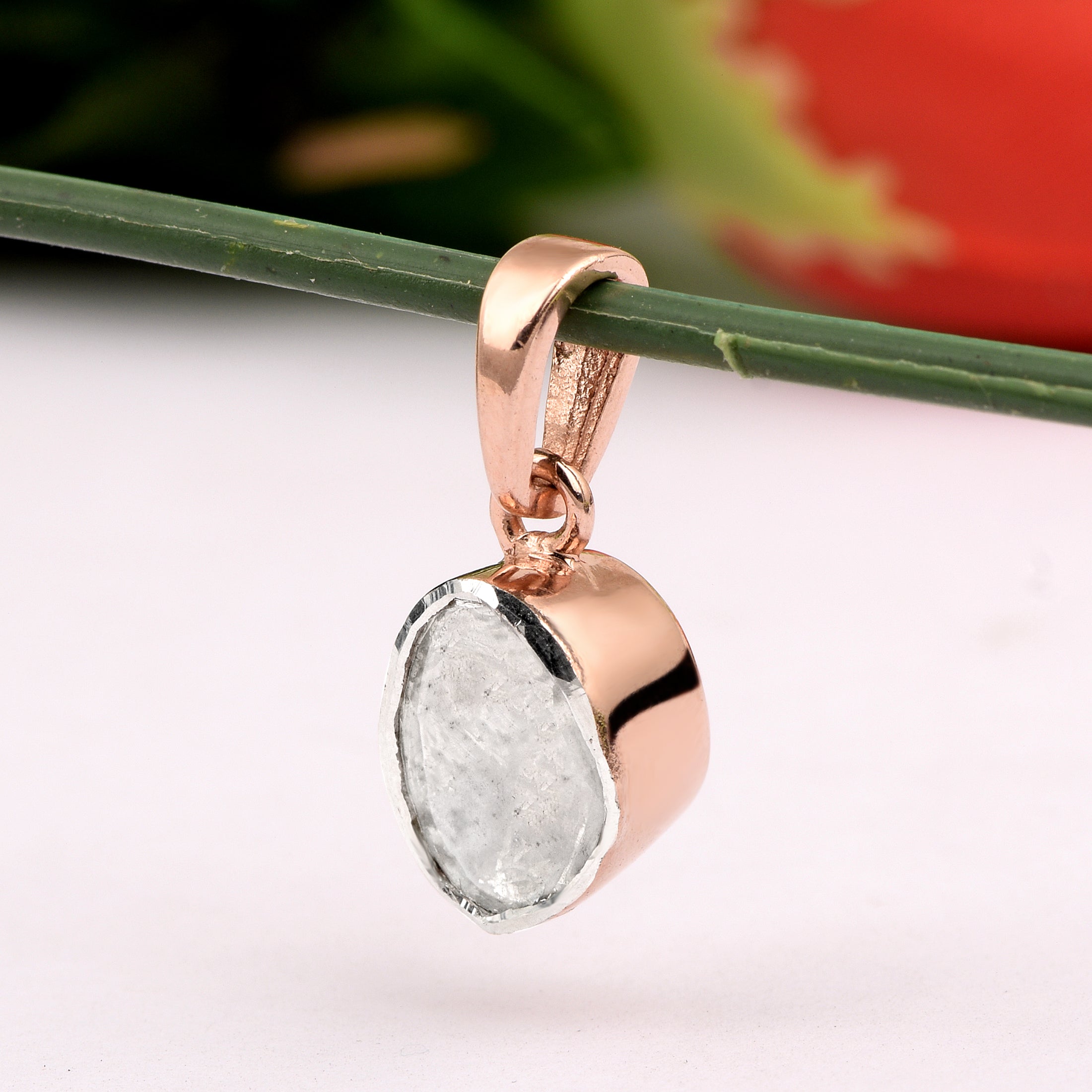 0.60 CTW Diamond Polki Solitaire Pendant