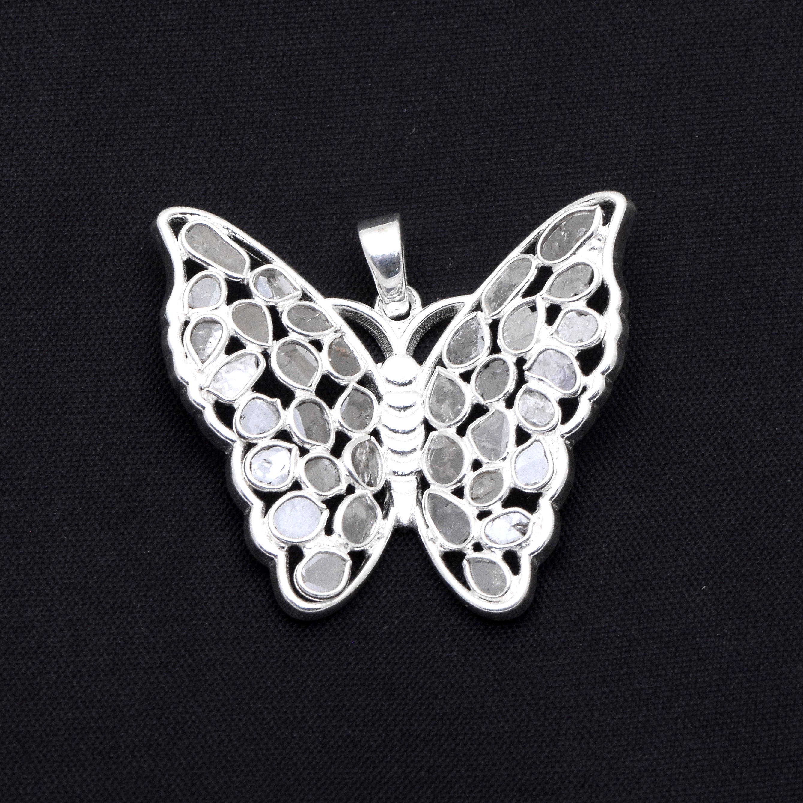 1.50 CTW Diamond Polki Butterfly Pendant