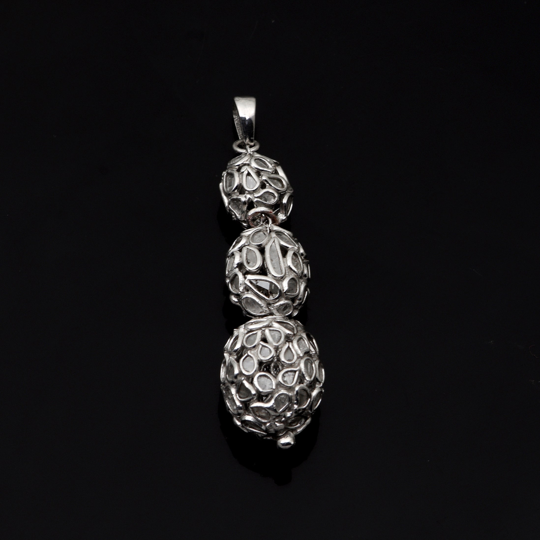 2.50 CTW Diamond Polki Beaded Ball Pendant