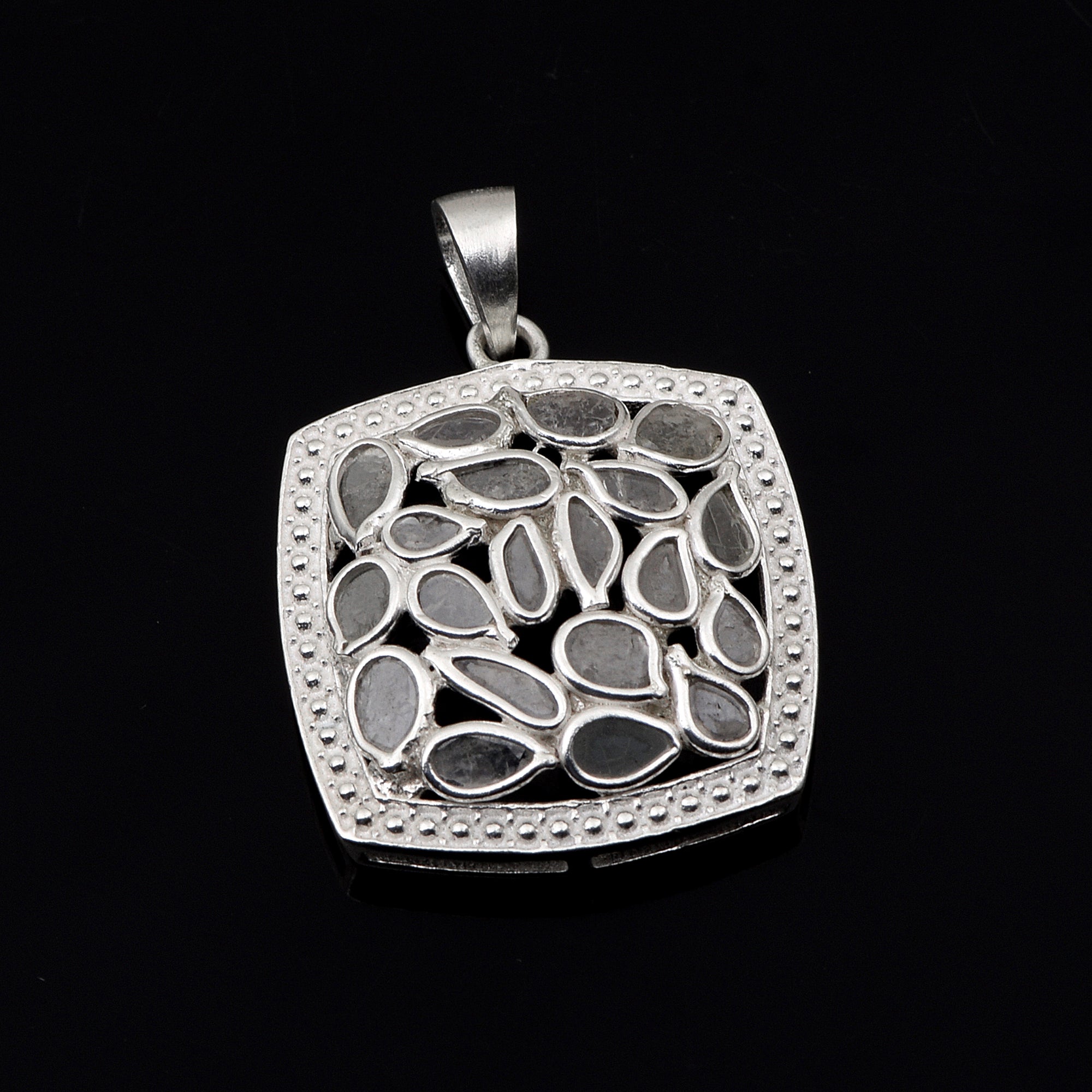 1 CTW Diamond Polki Square Pendant