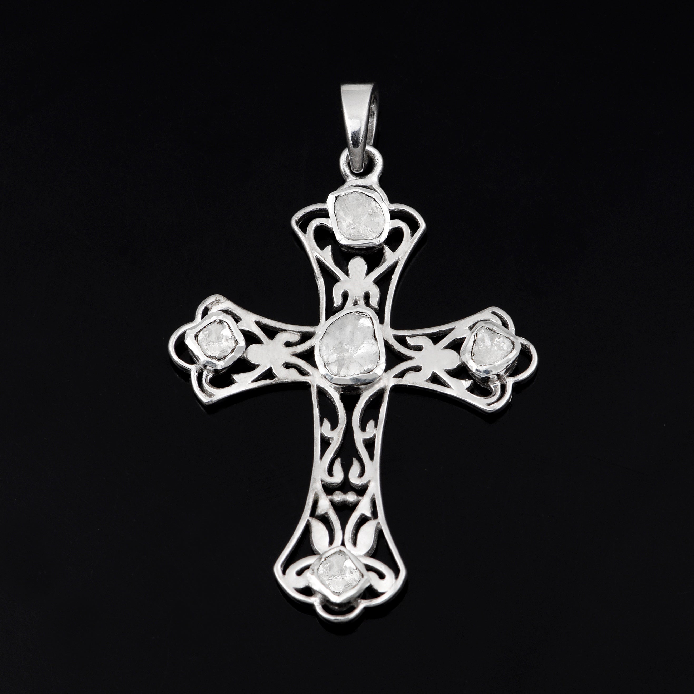 0.50 CTW Diamond Polki Cross Pendant
