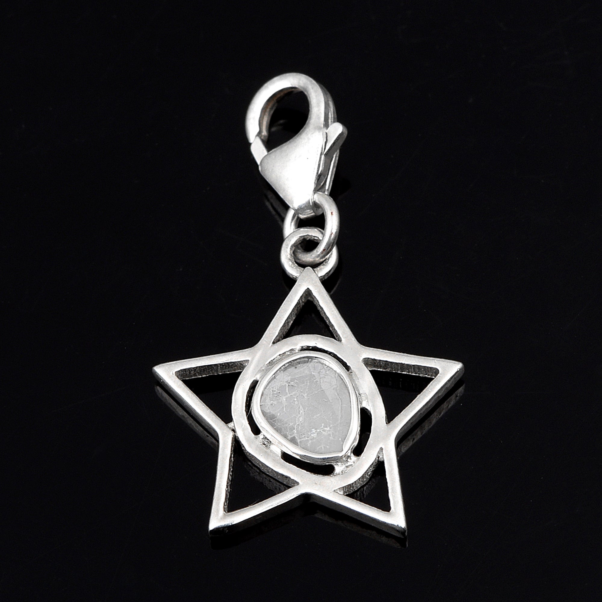 0.15 CTW Diamond Polki Star Charm Pendant