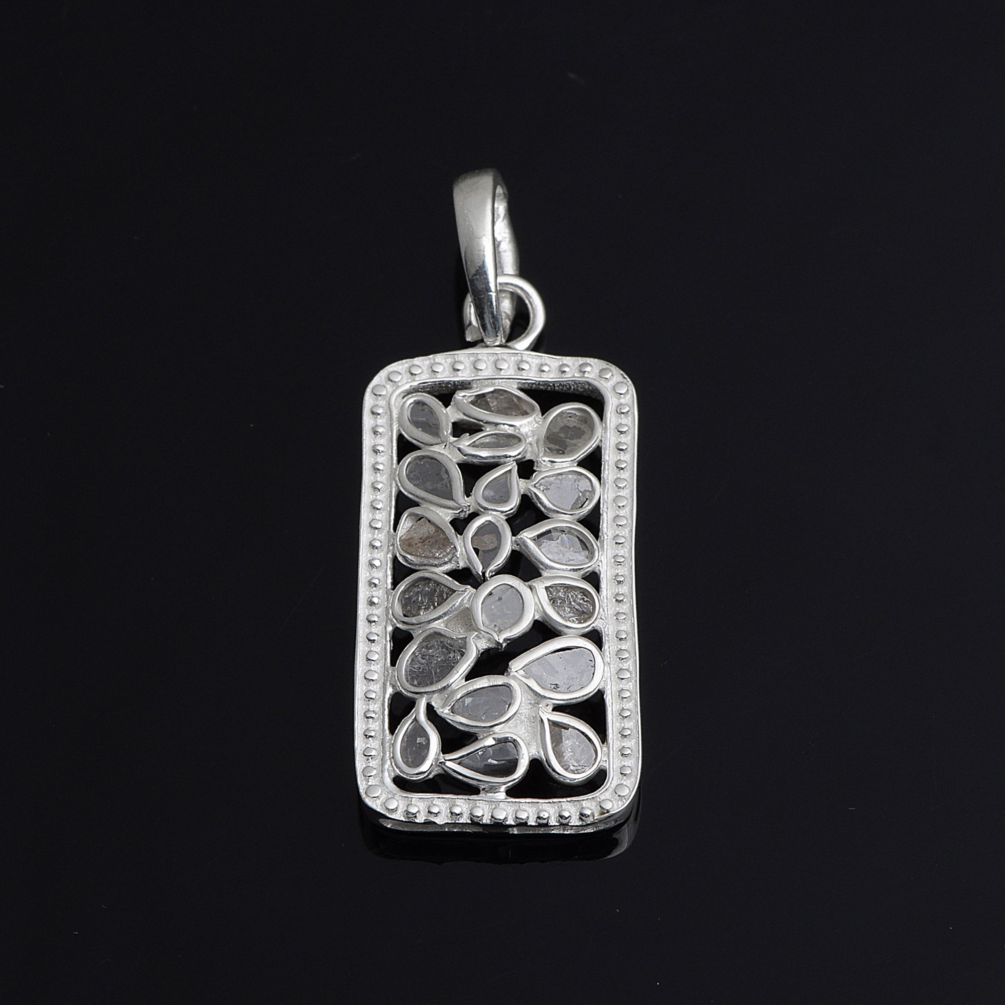 1 CTW Diamond Polki Rectangular Pendant