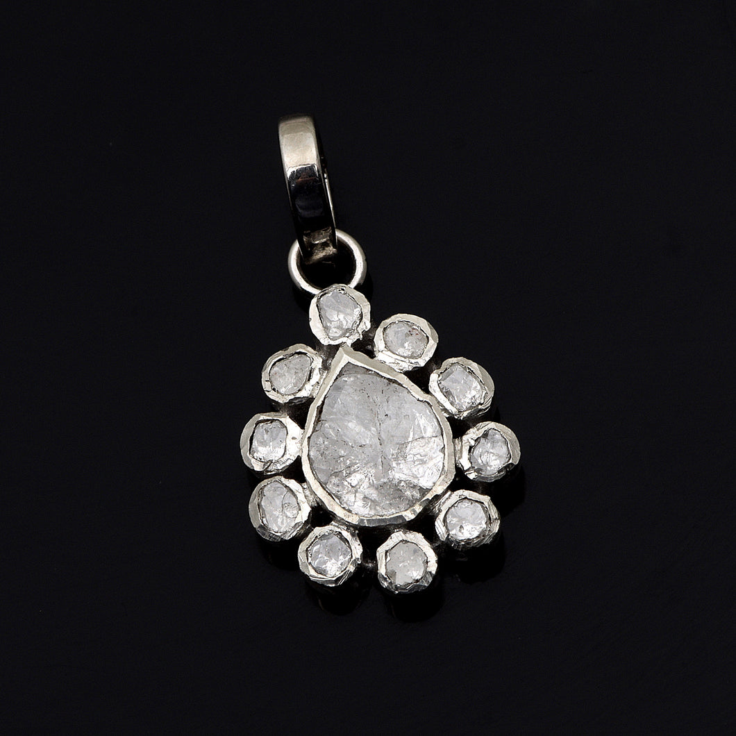 3 CTW Diamond Polki Designer Pendant