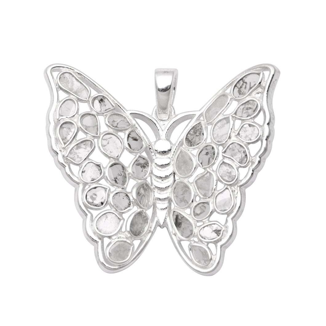 1.50 CTW Diamond Polki Butterfly Pendant
