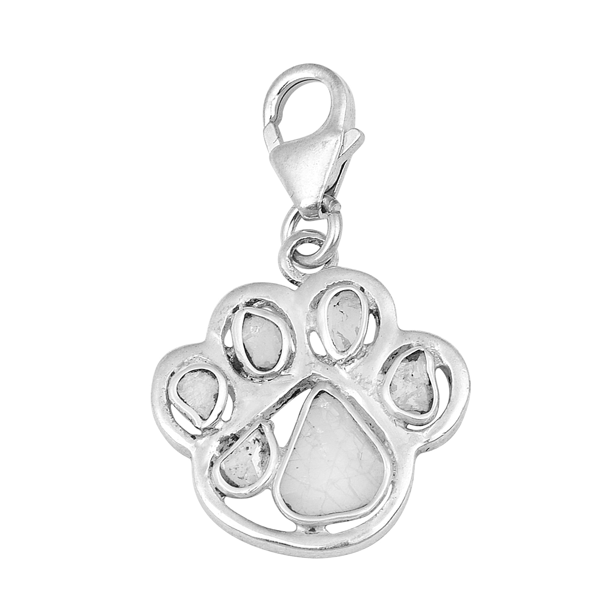 0.25 CTW Diamond Polki Paw Charm Pendant