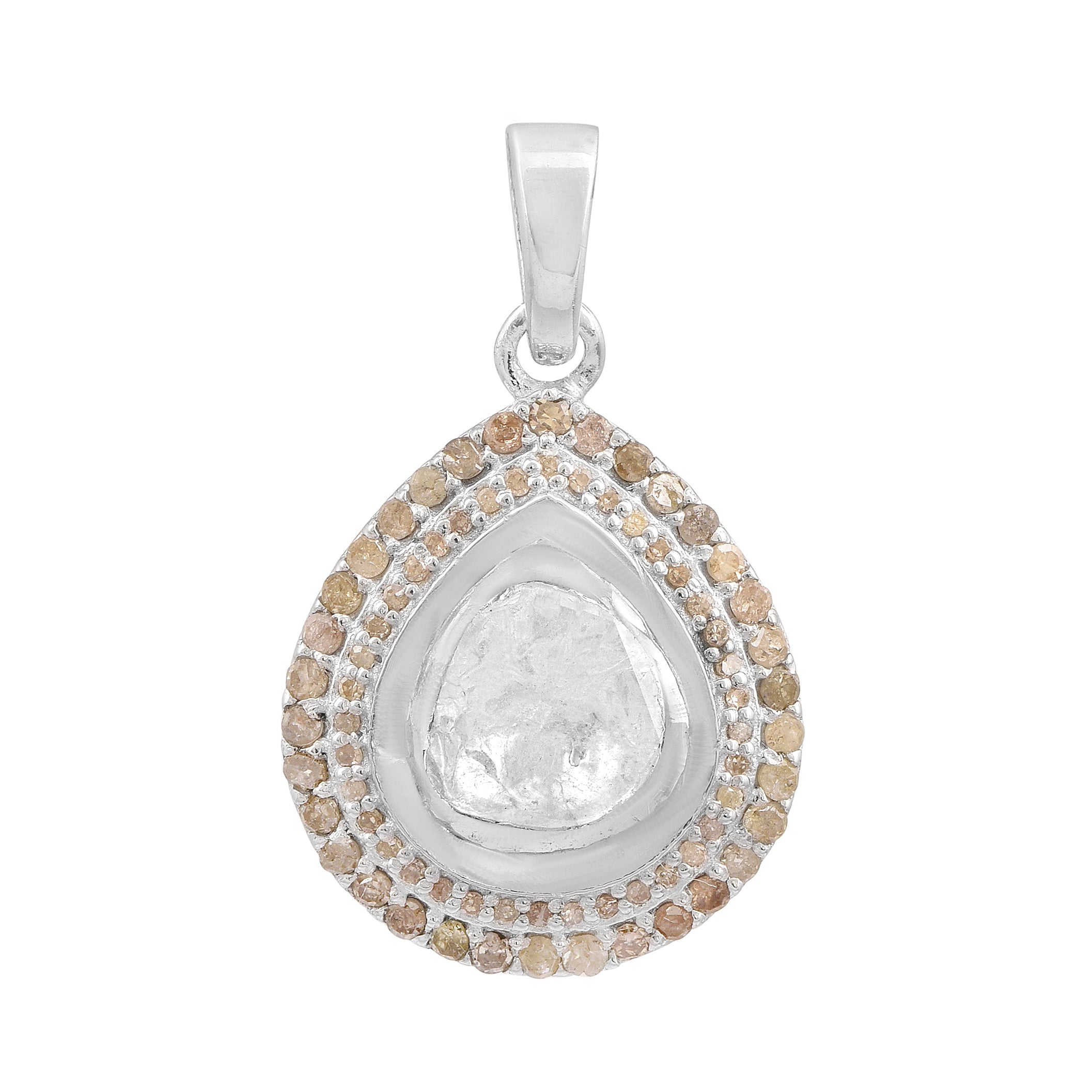 0.50 CTW Diamond Polki Pear Pendant