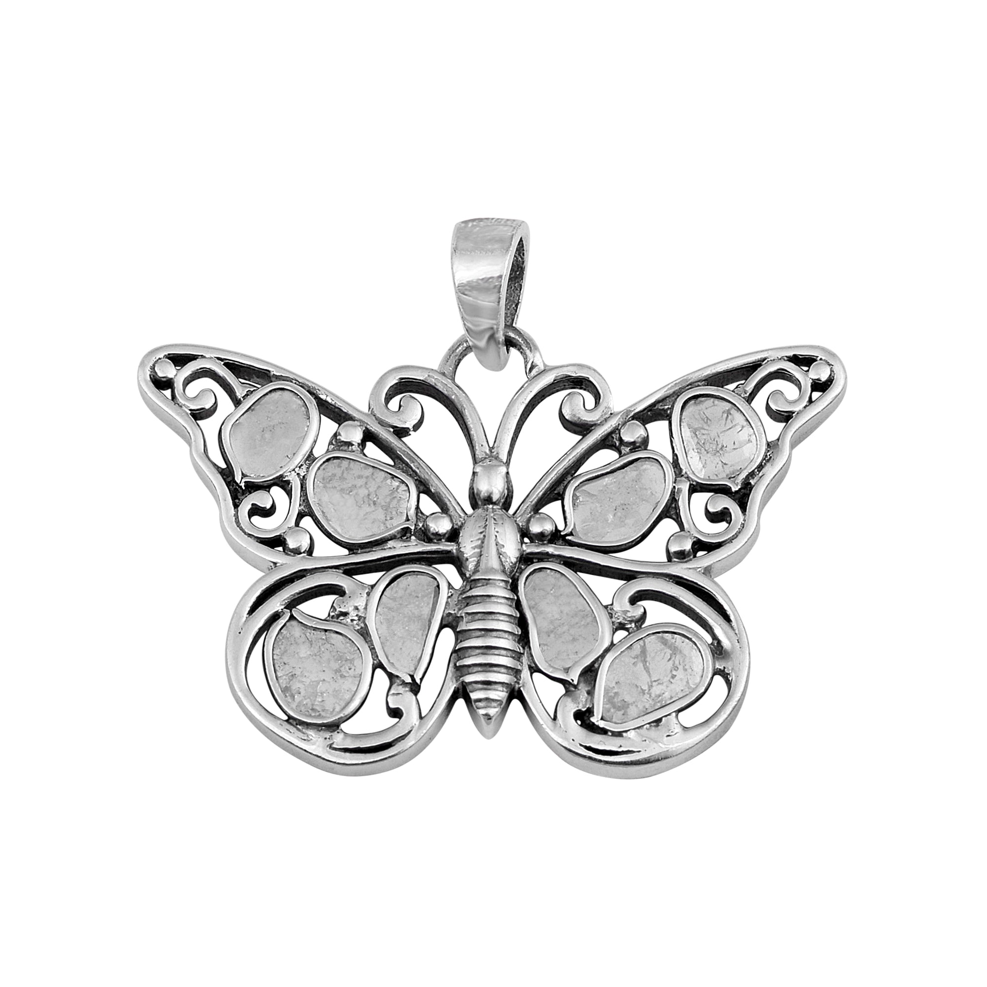 0.65 CTW Diamond Polki Butterfly Pendant