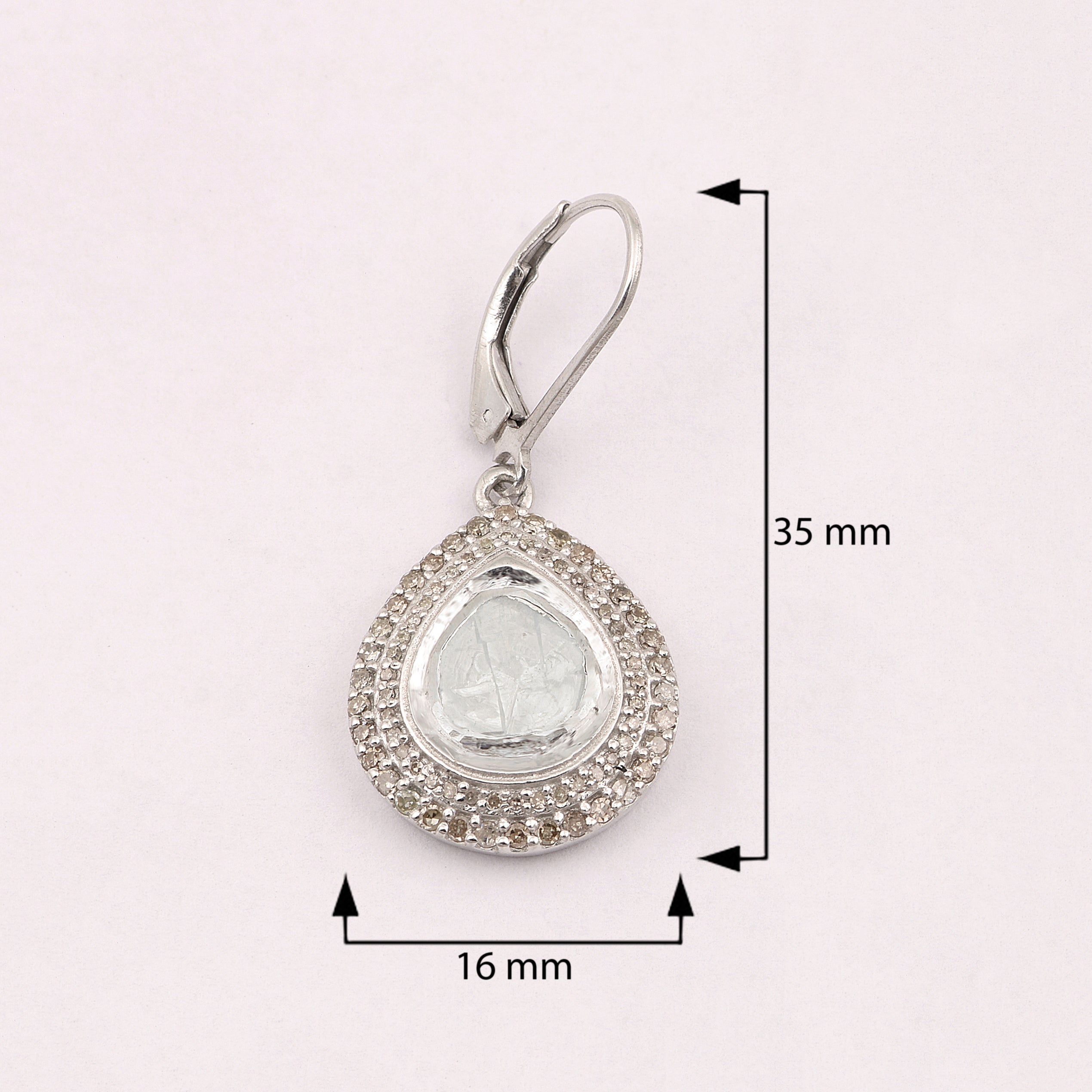 1.90 CTW Diamond Polki Teardrop Pendant Set