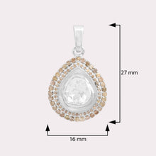 Load image into Gallery viewer, 1.90 CTW Diamond Polki Teardrop Pendant Set
