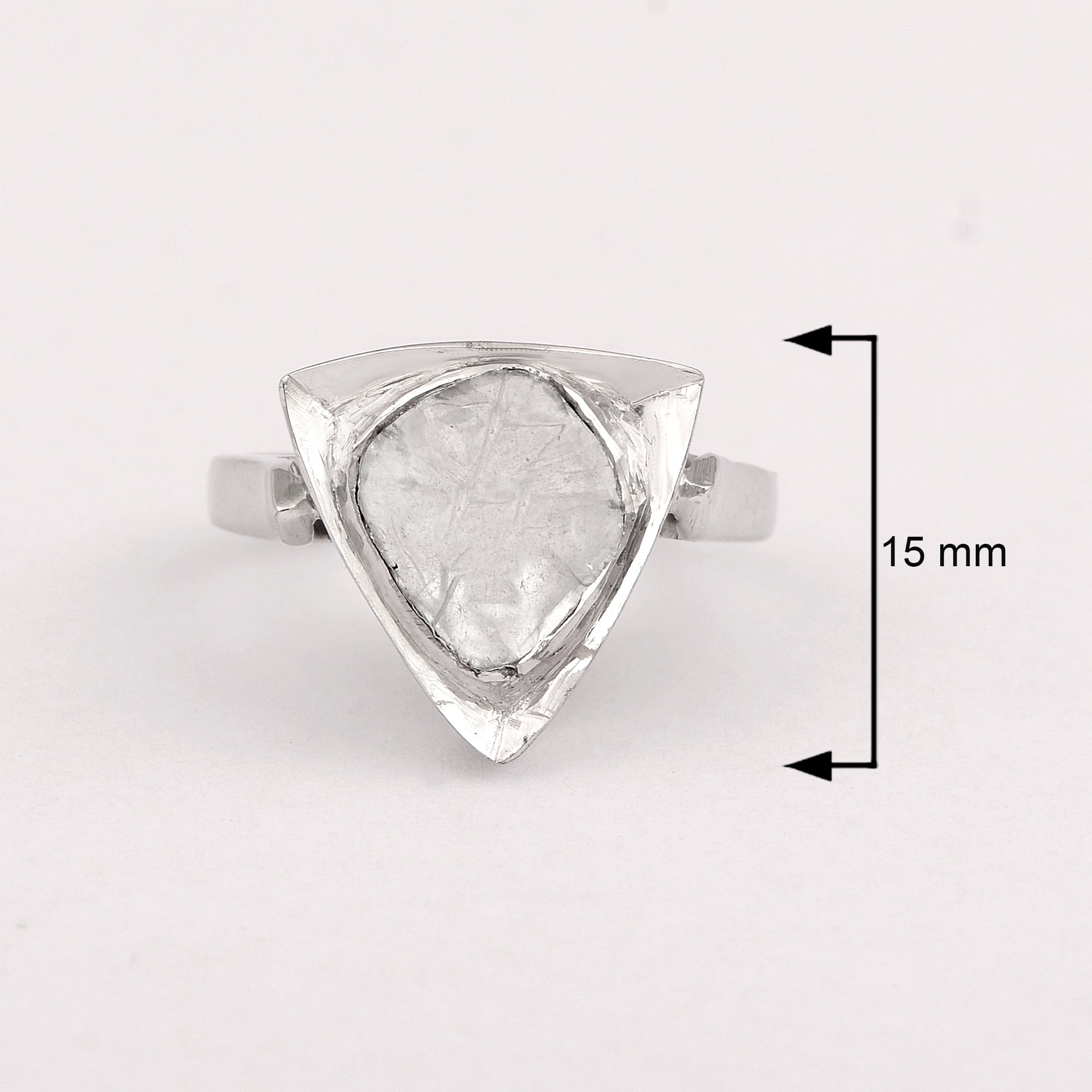 0.50 CTW Natural Diamond Polki Men Solitaire Triangular Ring