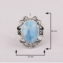 Load image into Gallery viewer, 0.40 CTW Natural Diamond Polki Larimar Cocktail Ring

