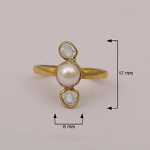 Load image into Gallery viewer, 0.50 CTW Diamond Polki Pearl Ring
