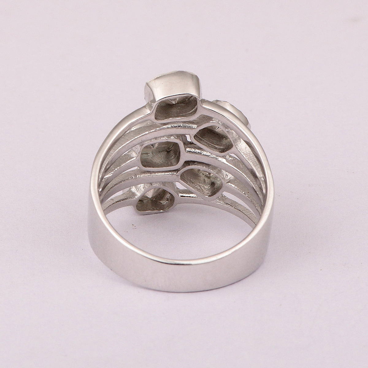 1.00 Ctw Polki Diamond Solitaire 925 Sterling Silver Statement Ring