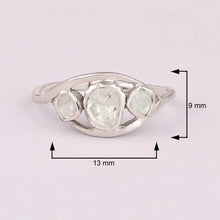 Load image into Gallery viewer, 0.50 Ctw Diamond Polki Trilogy 925 Sterling Silver Ring
