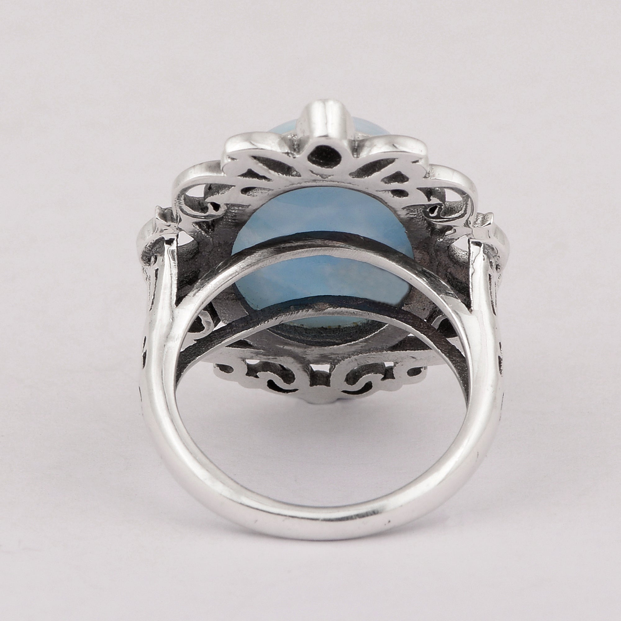 0.40 CTW Natural Diamond Polki Larimar Cocktail Ring