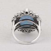 Load image into Gallery viewer, 0.40 CTW Natural Diamond Polki Larimar Cocktail Ring
