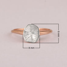Load image into Gallery viewer, 0.35 CTW Natural Diamond Polki Solitaire Handmade Ring, 14K Rose Gold Plated
