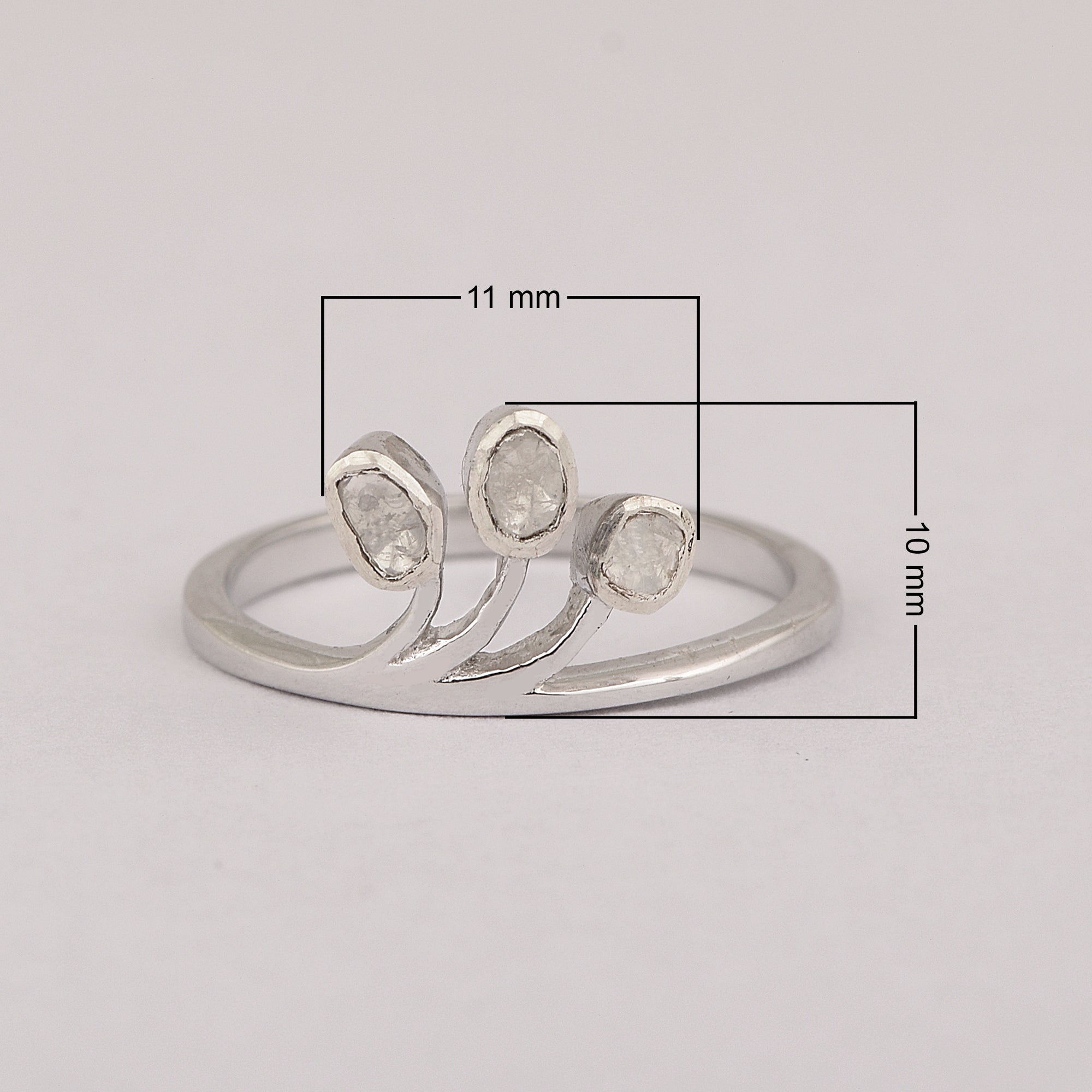 0.50 CTW Diamond Polki Tree of Life Elegant Ring