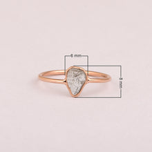 Load image into Gallery viewer, 925 Sterling Silver Asymmetric Shape 0.20 CTW Slice Diamond Polki Tiny Band Ring
