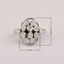 Load image into Gallery viewer, 1.80 CTW Natural Slice Polki Diamond Handmade Cocktail Ring 925 Sterling Silver
