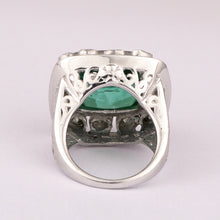 Load image into Gallery viewer, 14 MM Cushion Cut Green Quartz Sterling Silver Solitaire Ring
