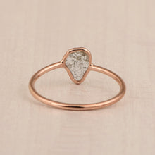 Load image into Gallery viewer, 925 Sterling Silver Asymmetric Shape 0.20 CTW Slice Diamond Polki Tiny Band Ring
