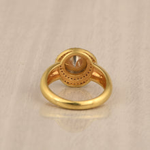 Load image into Gallery viewer, Artisan Crafted Polki Diamond Cocktail Ring in 14K Gold Vermeil 925 Sterling Silver 0.50 CTW
