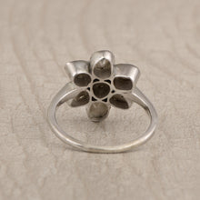 Load image into Gallery viewer, 0.50 CTW Polki Diamond Floral 925 Sterling Silver Ring

