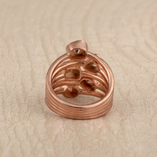 Load image into Gallery viewer, 1.00 CTW Natural Diamond Polki Multi Band Ring 925 Sterling Silver 14K Rose Gold Plated
