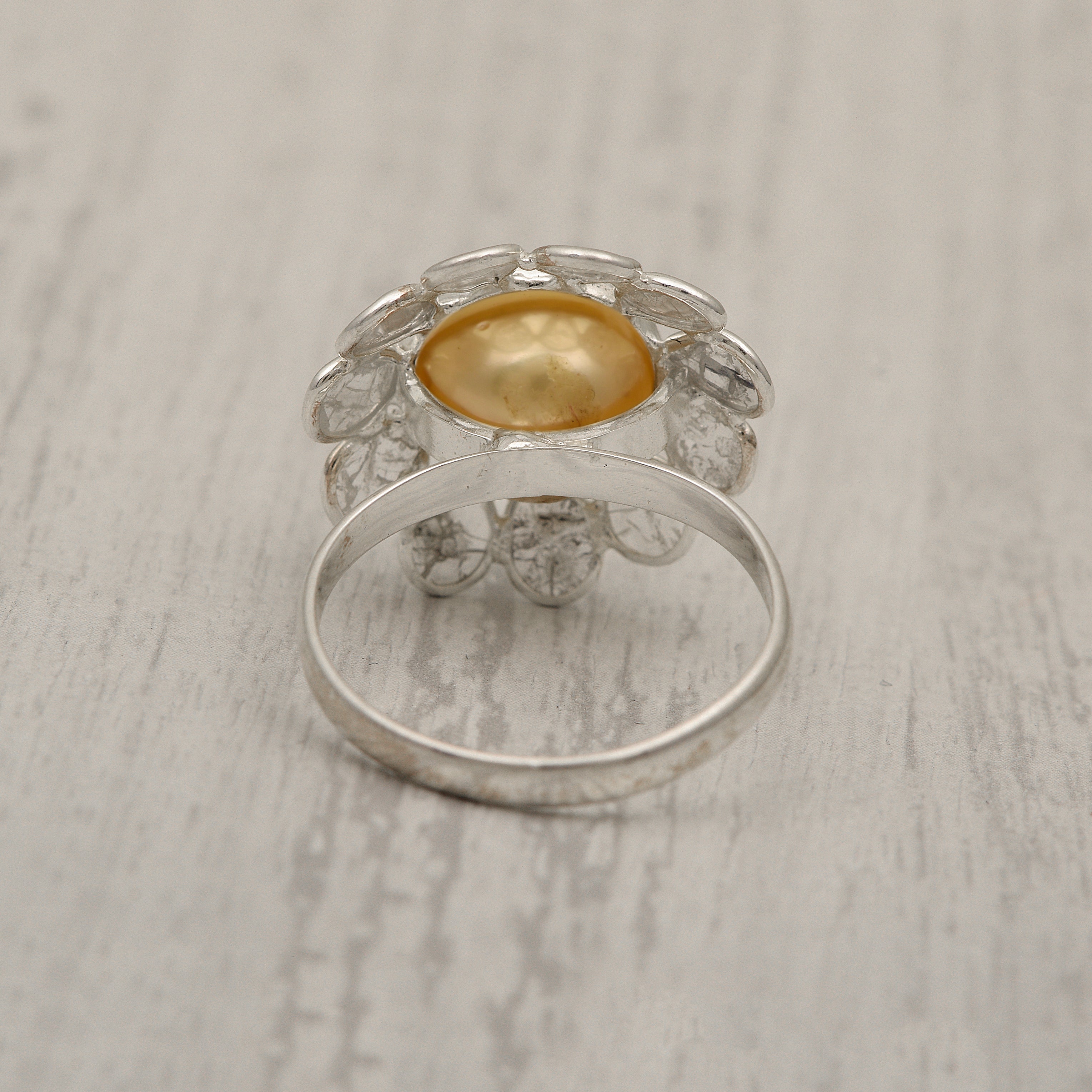 2 CTW Diamond Polki Pearl Floral Ring