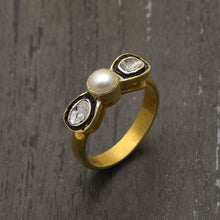Load image into Gallery viewer, 0.50 CTW Diamond Polki Pearl Ring
