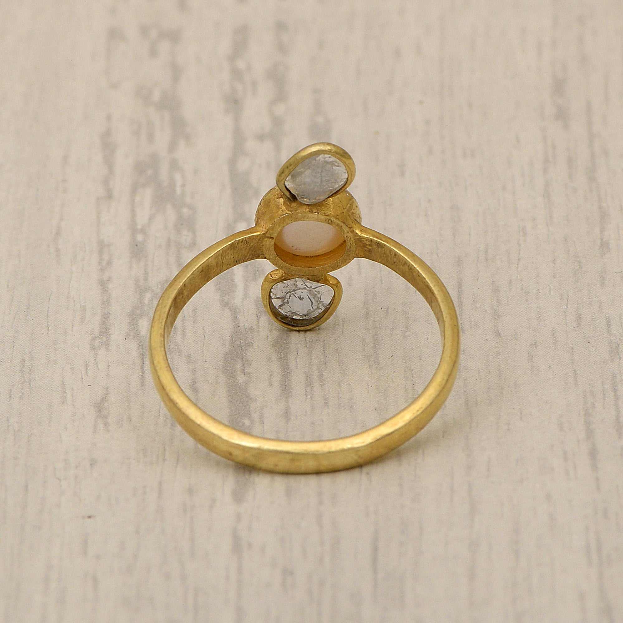 0.50 CTW Diamond Polki Pearl Ring