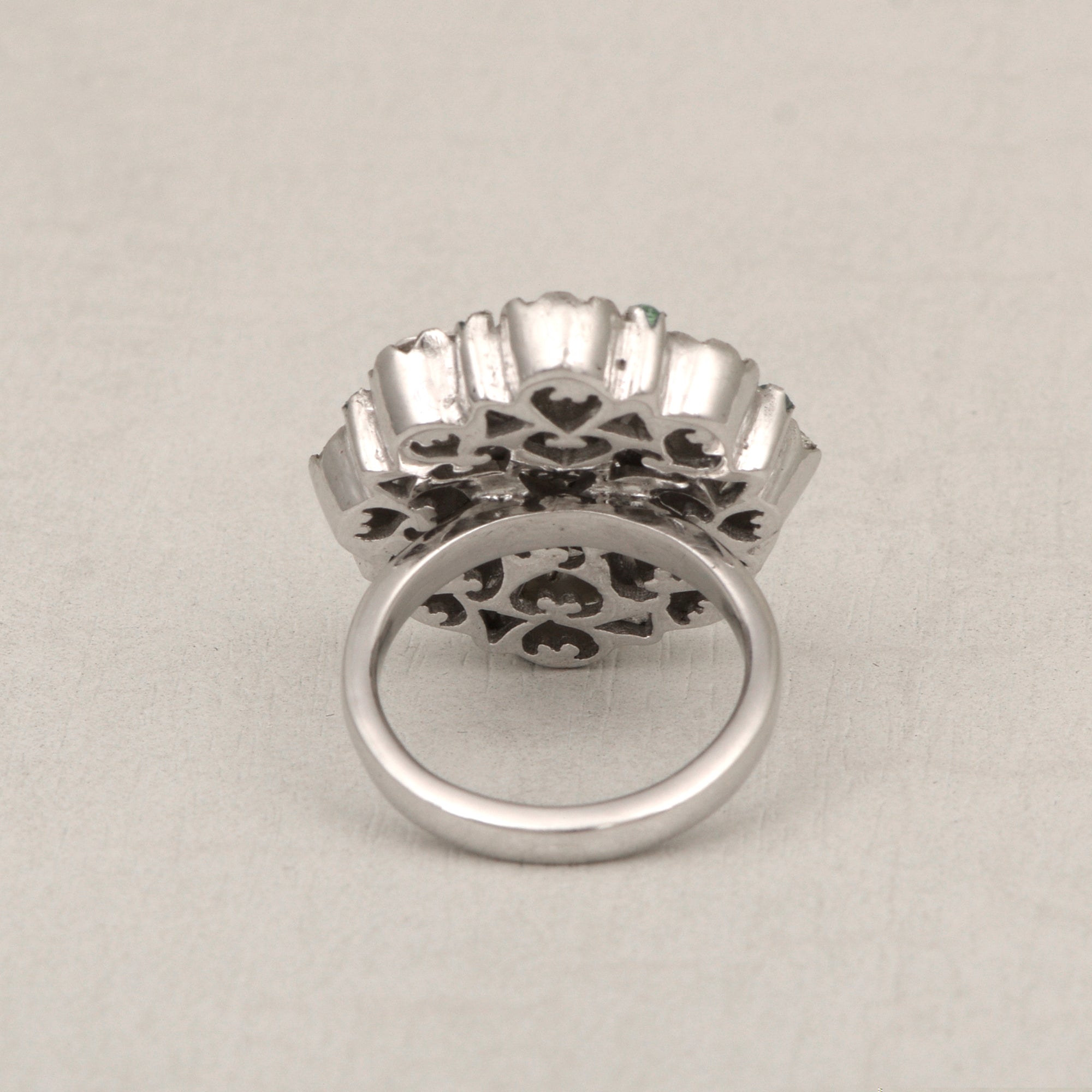 2.50 CTW Diamond Polki Emerald Ring