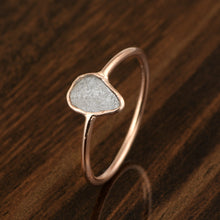 Load image into Gallery viewer, 925 Sterling Silver Asymmetric Shape 0.20 CTW Slice Diamond Polki Tiny Band Ring
