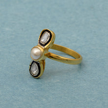 Load image into Gallery viewer, 0.50 CTW Diamond Polki Pearl Ring
