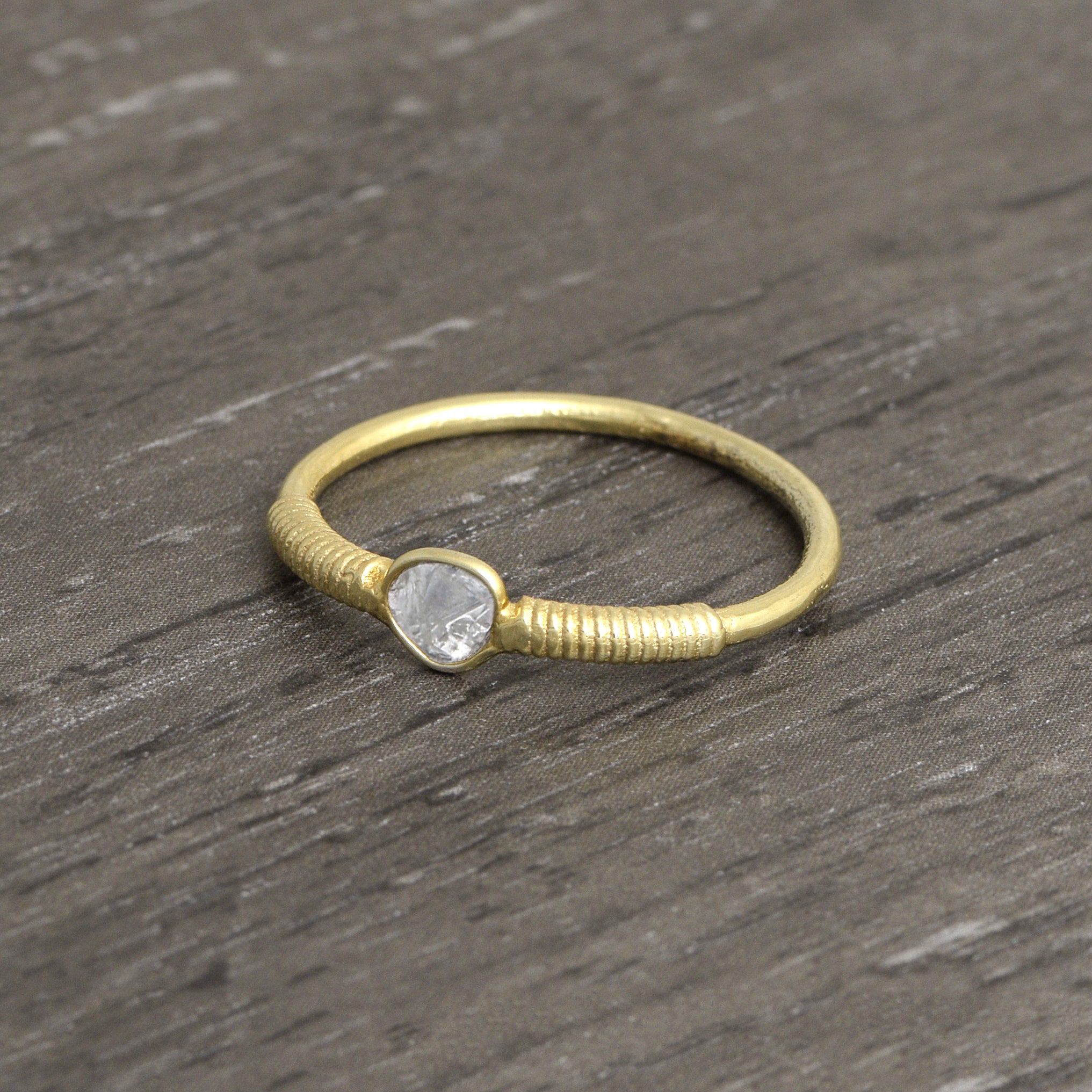 0.20 CTW Diamond Polki Tiny Minimalist Ring