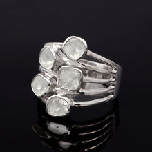 Load image into Gallery viewer, 1.00 Ctw Polki Diamond Solitaire 925 Sterling Silver Statement Ring
