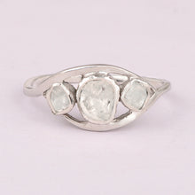 Load image into Gallery viewer, 0.50 Ctw Diamond Polki Trilogy 925 Sterling Silver Ring
