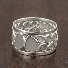 Load image into Gallery viewer, 1.60 CTW Natural Diamond Polki Eternity Ring 925 Sterling Silver
