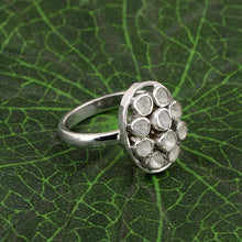 Load image into Gallery viewer, 1.80 CTW Natural Slice Polki Diamond Handmade Cocktail Ring 925 Sterling Silver
