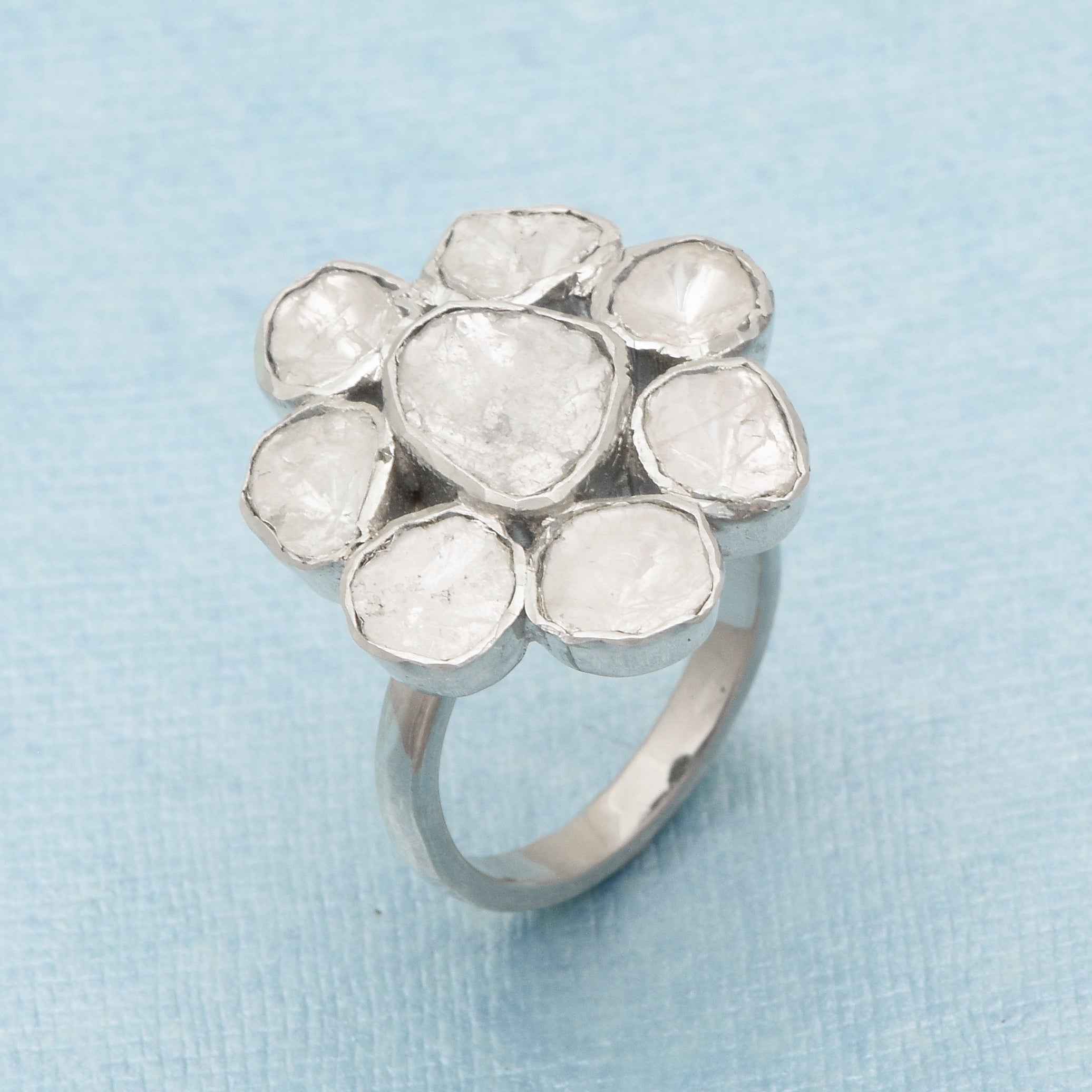 2 CTW Diamond Polki Floral Ring