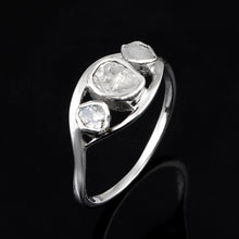Load image into Gallery viewer, 0.50 Ctw Diamond Polki Trilogy 925 Sterling Silver Ring
