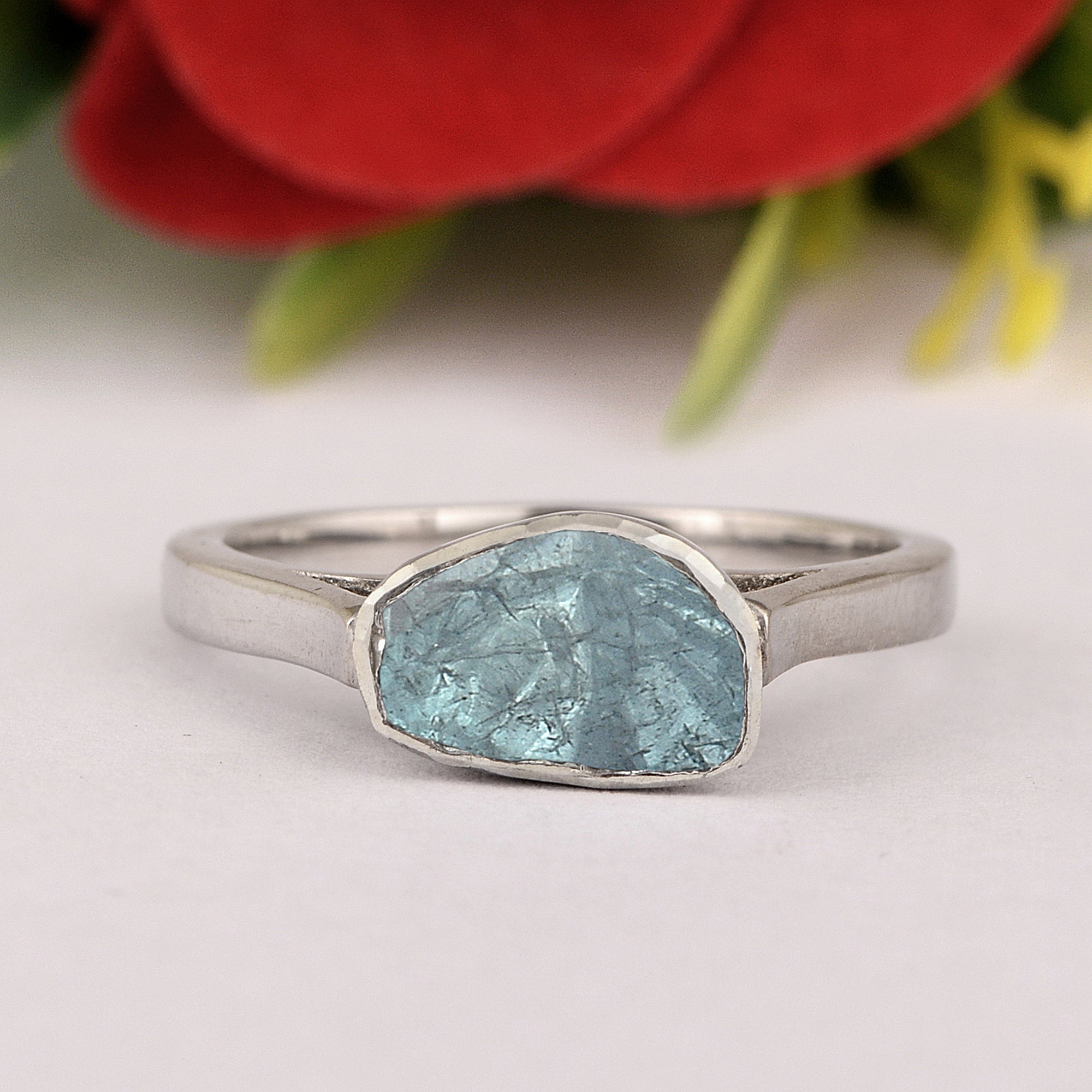 0.50 CTW Natural Blue Diamond Polki Solitaire Handmade Women Ring