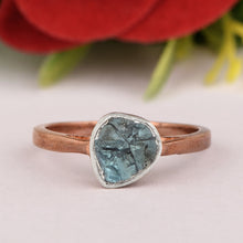 Load image into Gallery viewer, 0.25 CTW Natural Blue Diamond Polki Solitaire Handmade Women Ring, 14K Rose Gold Plated
