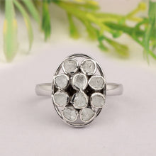 Load image into Gallery viewer, 1.80 CTW Natural Slice Polki Diamond Handmade Cocktail Ring 925 Sterling Silver
