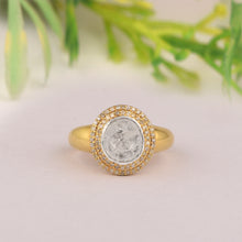 Load image into Gallery viewer, Artisan Crafted Polki Diamond Cocktail Ring in 14K Gold Vermeil 925 Sterling Silver 0.50 CTW
