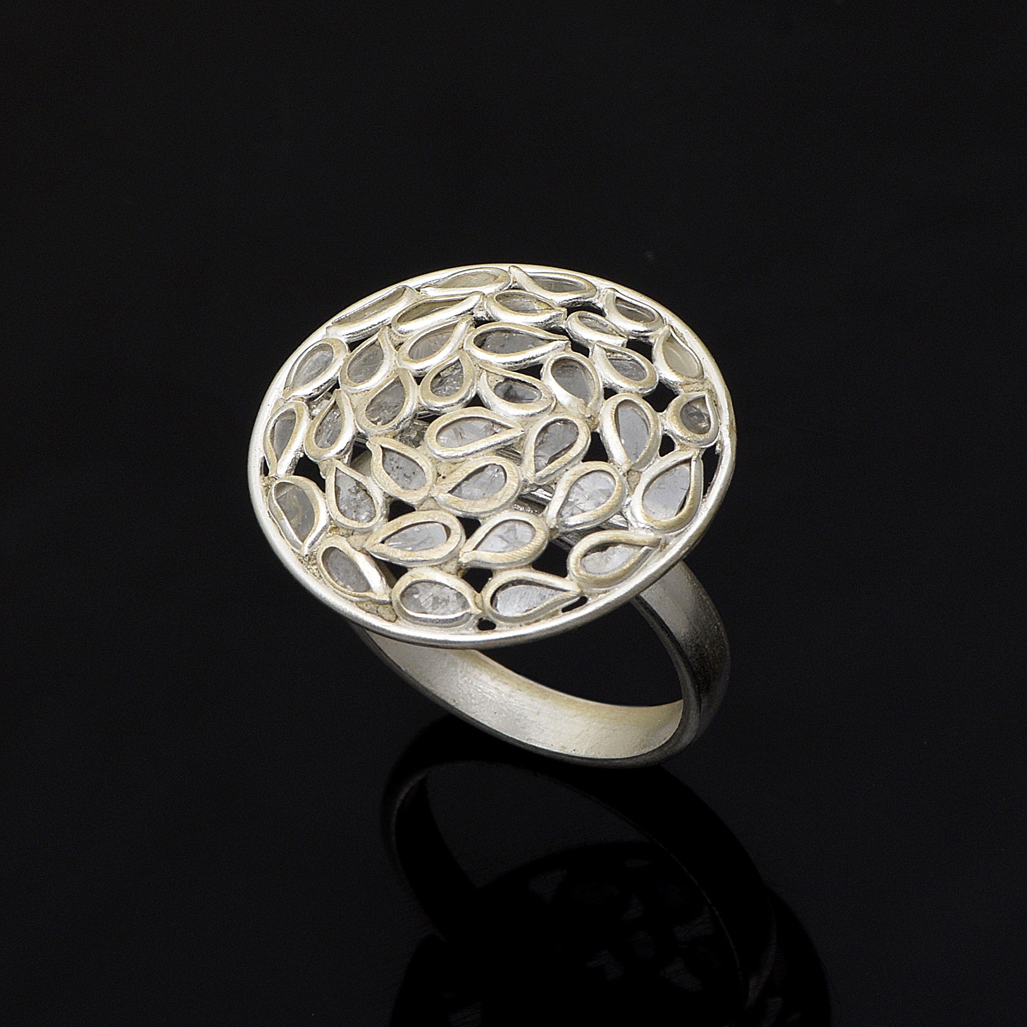 2.50 CTW Diamond Polki Cluster Ring