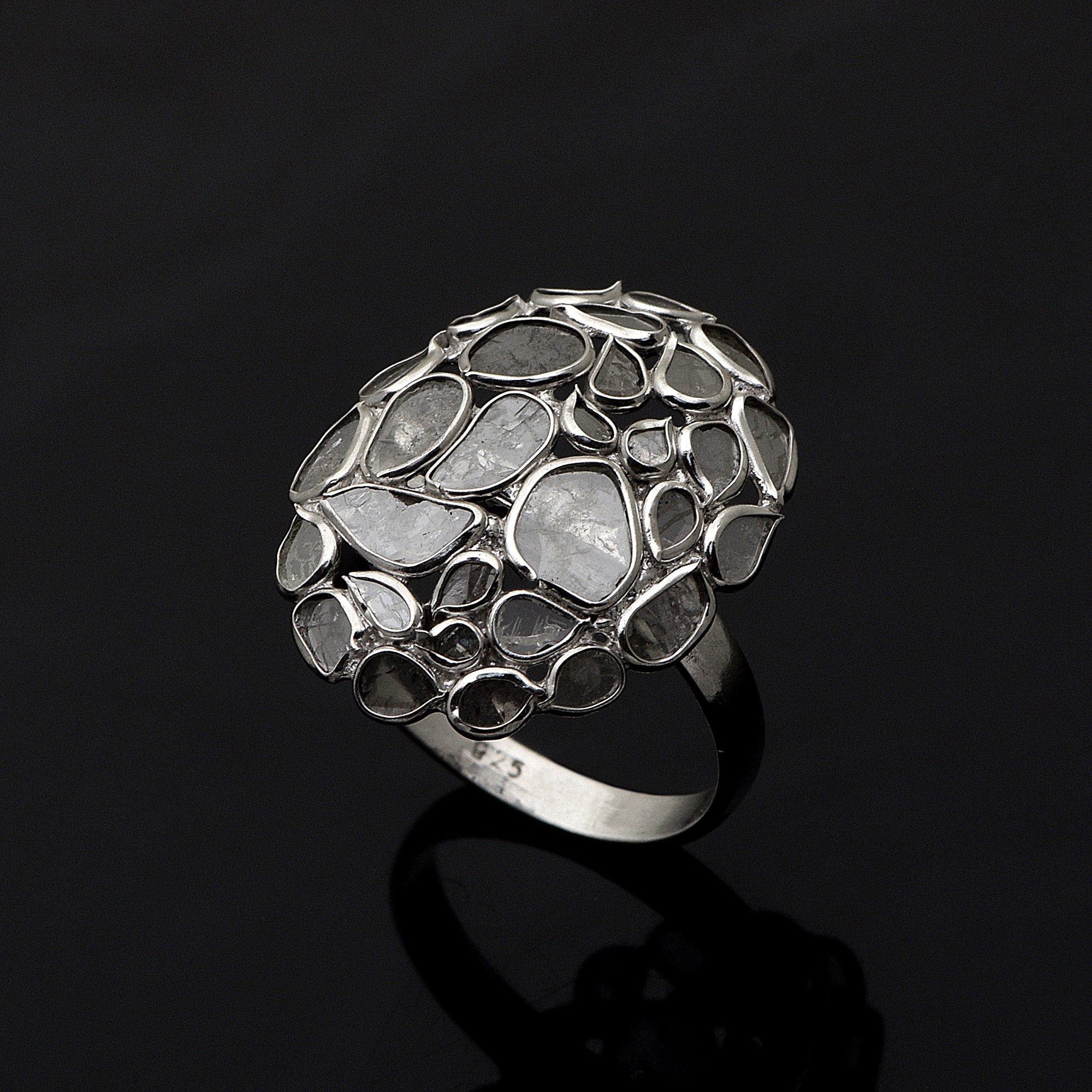 2 CTW Diamond Polki Cluster Ring